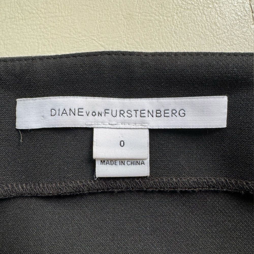 Diane Von Furstenberg Skirt Size 0 Authentic Black Stretch Pencil Knee Length - Picture 4 of 16